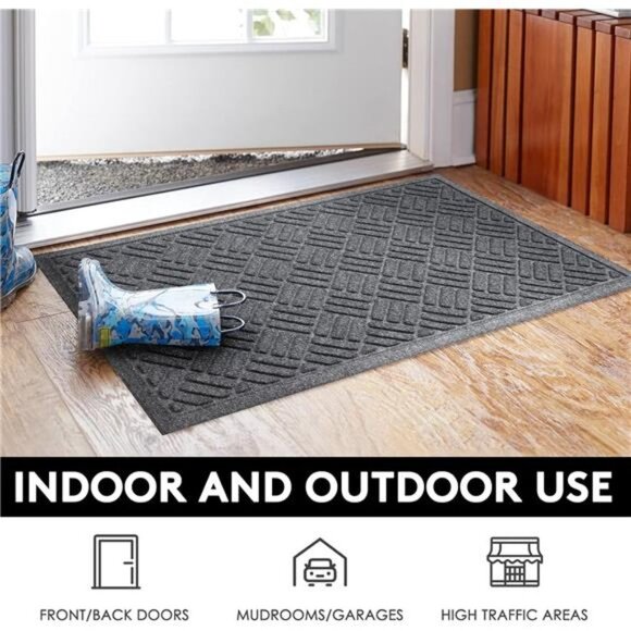 Front Door Mat 2 Pack Indoor and Outdoor Welcome Mat, Absorbent and Drain Away - Picture 4 of 7